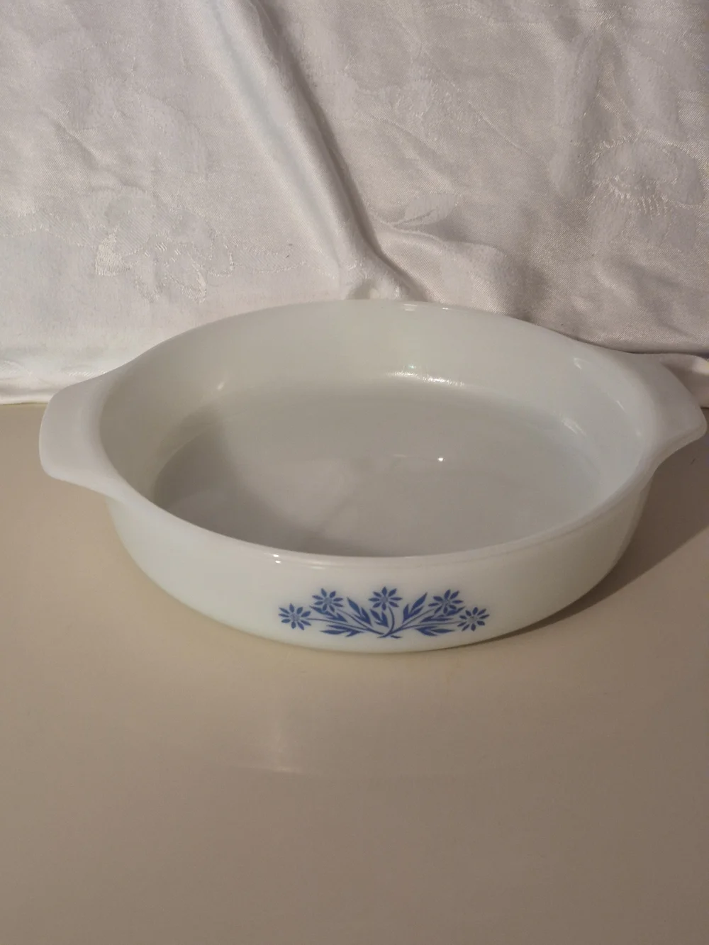 Vintage Fire King Blue Cornflower Round 9 Inch Casserole Dish Model 429